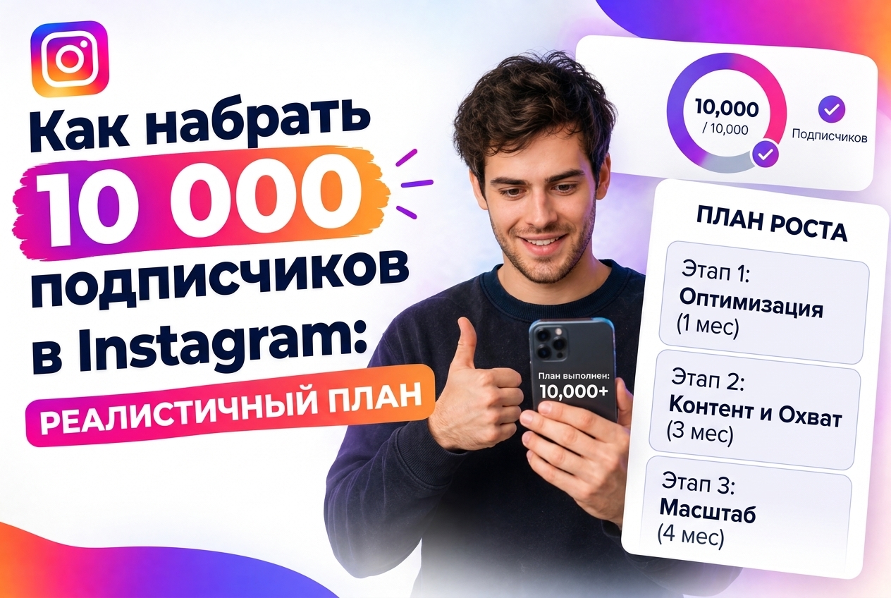 Как набрать 10 000 подписчиков в Instagram: реалистичный план